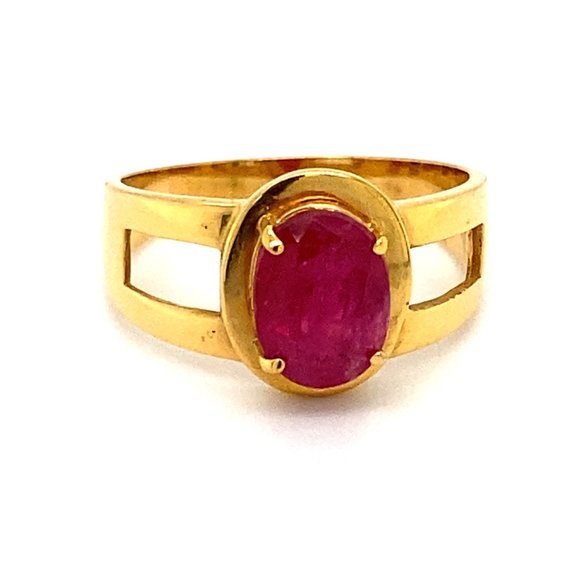 GIA Certified Ruby 2.66ct Solid 21K Gold Ring - Picture 3 of 9